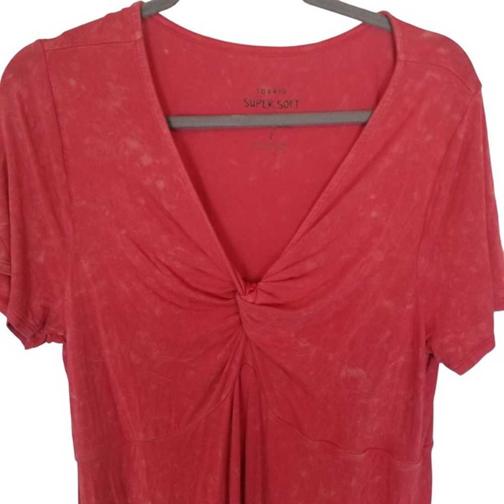 Torrid Womens 2X Pink Washed Supersoft Knit V-Nec… - image 3