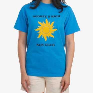 SPORTY AND RICH SUN CLUB TEE FRENCH BLUE SZ S - image 1
