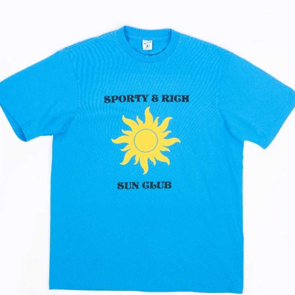 SPORTY AND RICH SUN CLUB TEE FRENCH BLUE SZ S - image 2