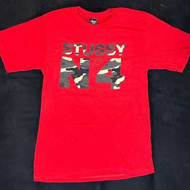 Stussy No.4 Red T Shirt Size Small - image 1
