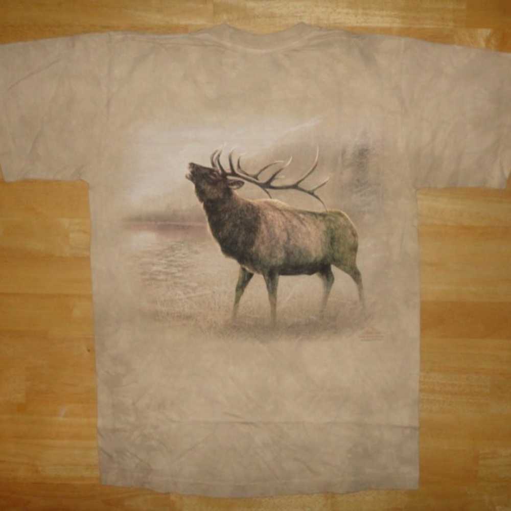 Vintage 2005 THE MOUNTAIN Elk Tan Beige Tie Dye P… - image 1