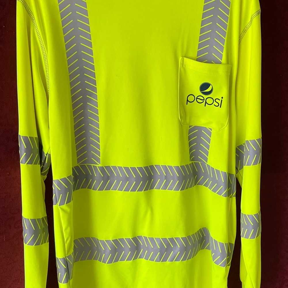 Pepsi Neon Yellow Safety Long Sleeve Shirt by For… - image 1