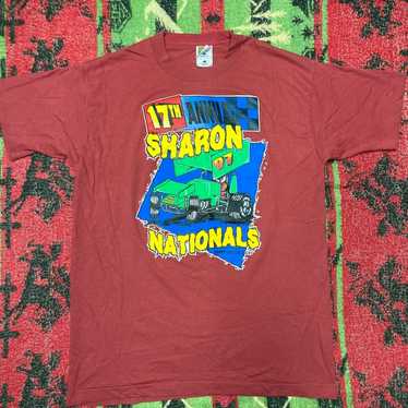 Vintage dirt racing shirt track race 1997 Sharon n