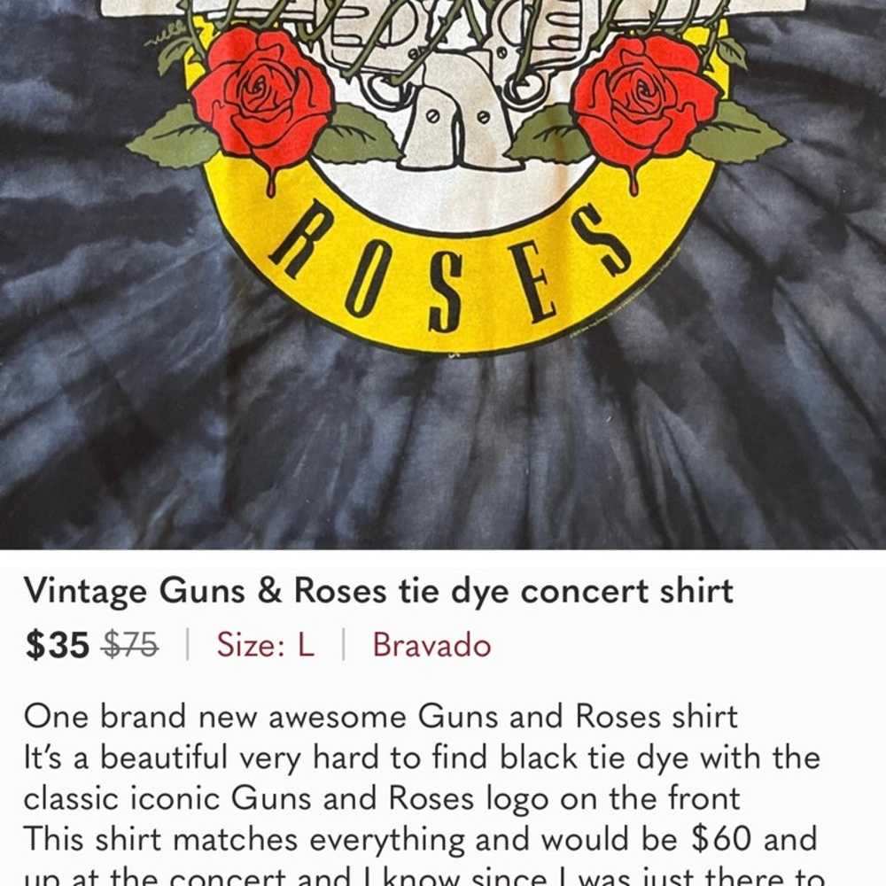 Vintage Guns &  Roses concert tie dye shirt - image 2