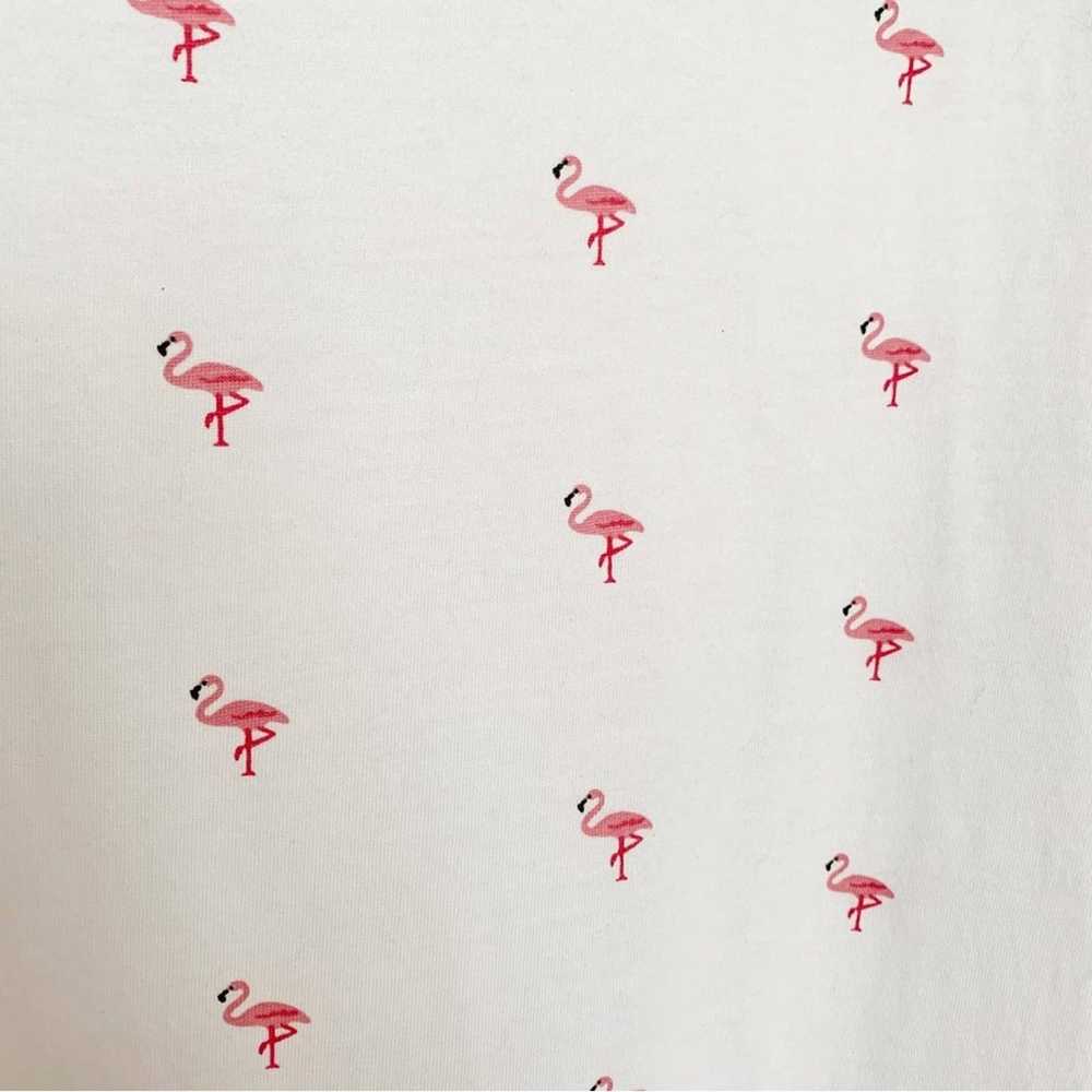 Denim & Flowers Ricky Singh White Flamingo Print … - image 2