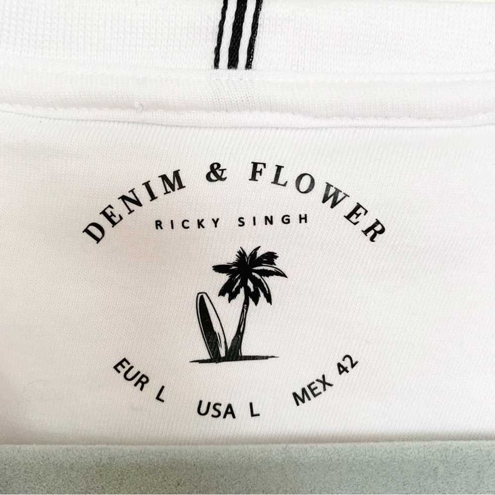 Denim & Flowers Ricky Singh White Flamingo Print … - image 6