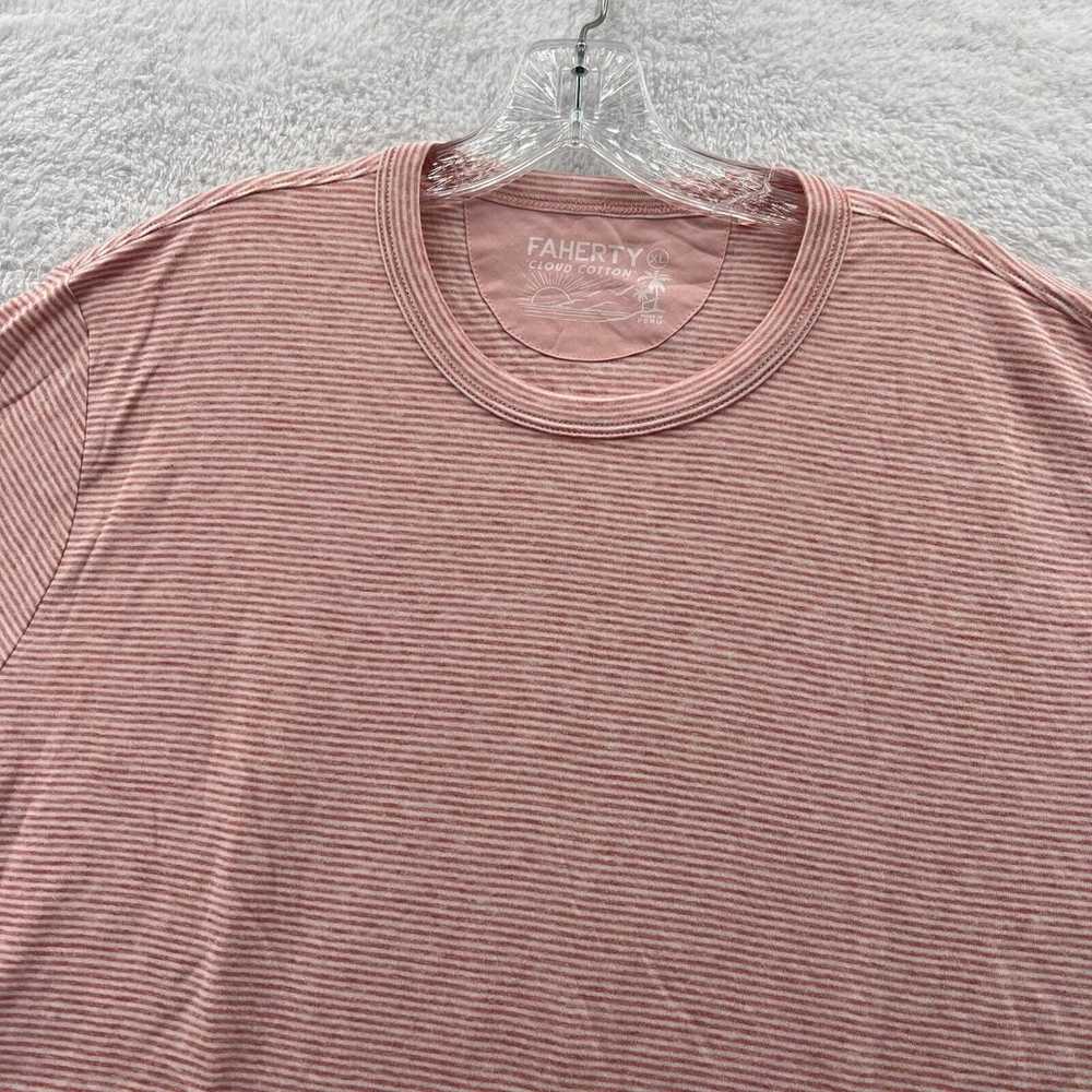 New Faherty Shirt Mens XL Orange Stripes Cloud Co… - image 5