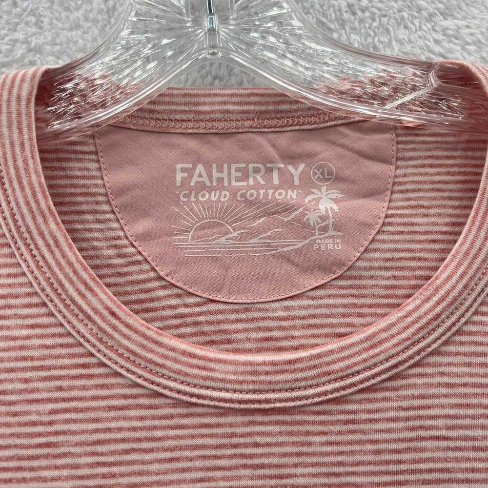 New Faherty Shirt Mens XL Orange Stripes Cloud Co… - image 6