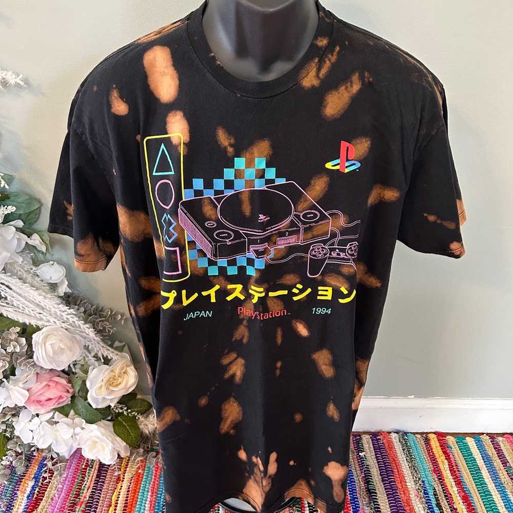 PlayStation 1994 Japan Tie Dye Tee Shirt Sony Ori… - image 1