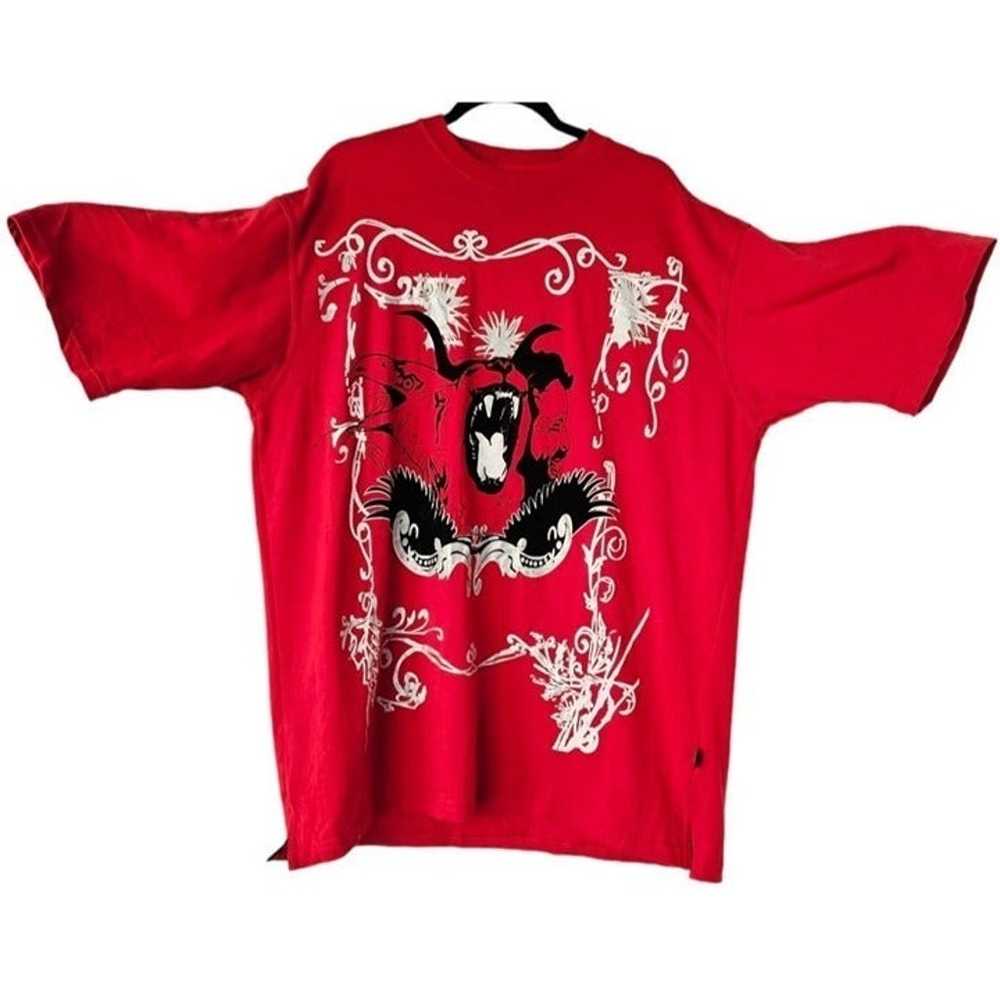 Rocker Hip Hop Samurai T Shirt Velvet Vinyl Embos… - image 3