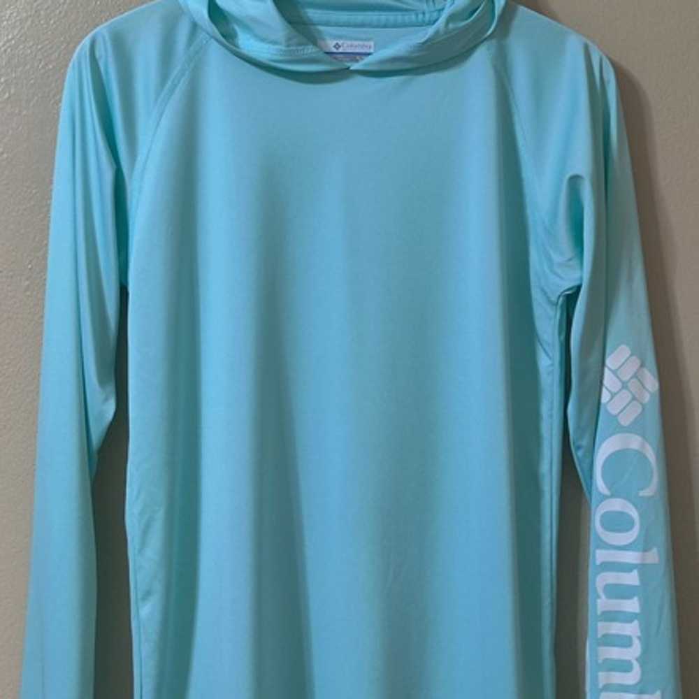 Columbia Teal Seafoam Green Long Sleeve Hooded Su… - image 2