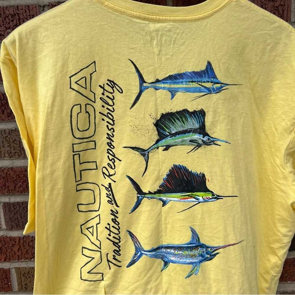 Nautica Yellow Tuna Dad Tee Shirt - image 3