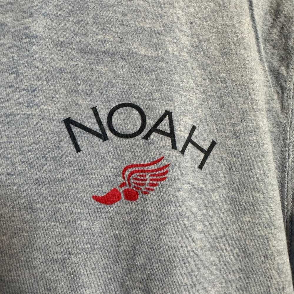 NOAH blue logo print ringer t-shirt - image 3