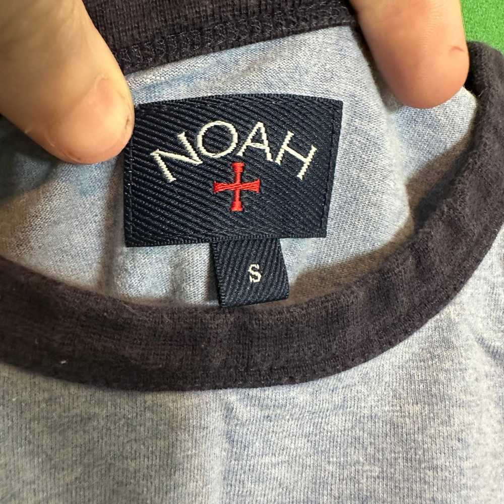 NOAH blue logo print ringer t-shirt - image 6