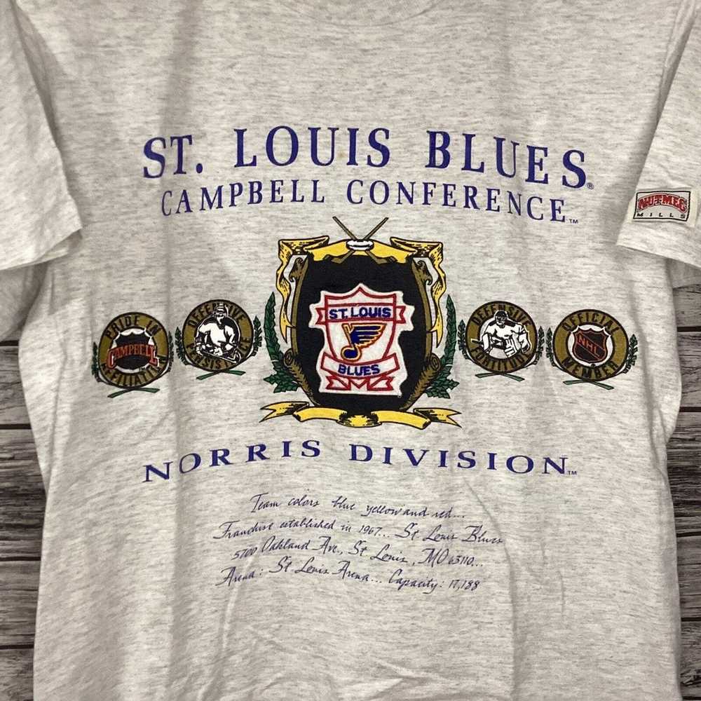 Vintage St. Louis Blues Shirt Mens Medium Gray Nu… - image 3