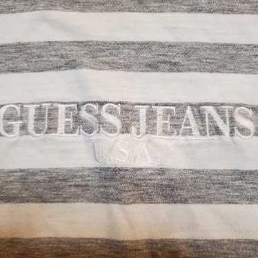 Vintage Guess Jeans USA Embroidered Logo Striped … - image 1