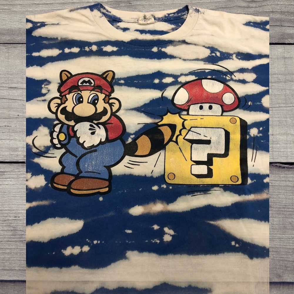 Vintage Acid Washed Bleached Mario Shirt - image 2