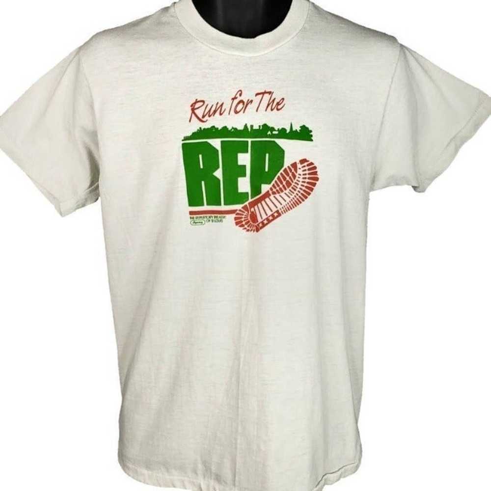 Run For The Rep T Shirt Vintage 80s - image 1