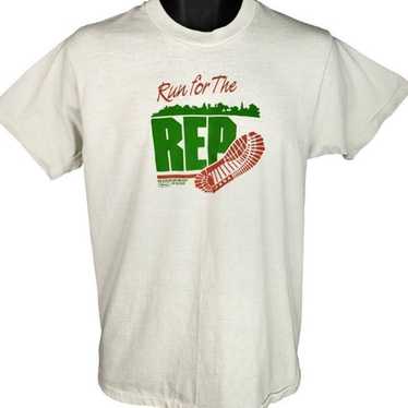 Vintage Sportswear Tri-Blend T-shirt USA made L 1984 run race 10K Heather  Grey