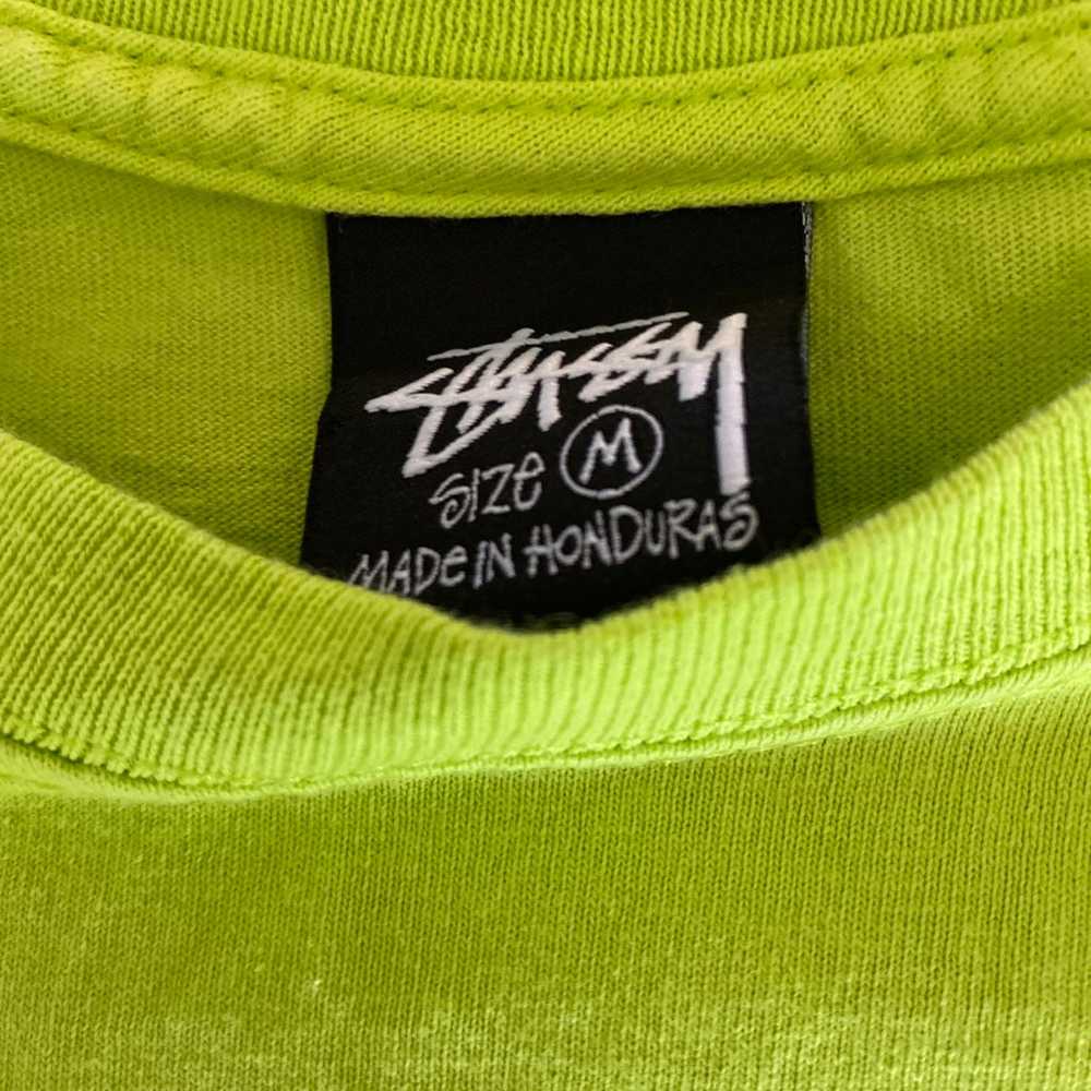 Stussy t shirt size medium neon green - image 2