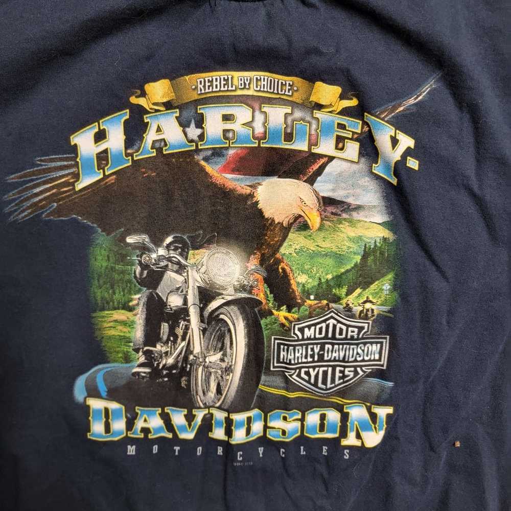 Vintage Harley Davidson Shirt M Blue McDaniels So… - image 4