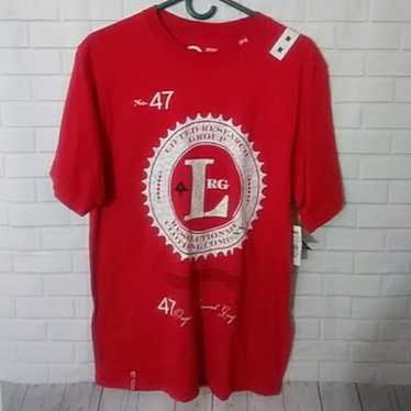 LNG clothing equipment Men's Red cotton t-shirt m… - image 1