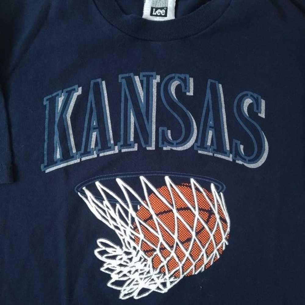 Vintage 90s Kansas Jayhawks Basketball T-Shirt - image 1