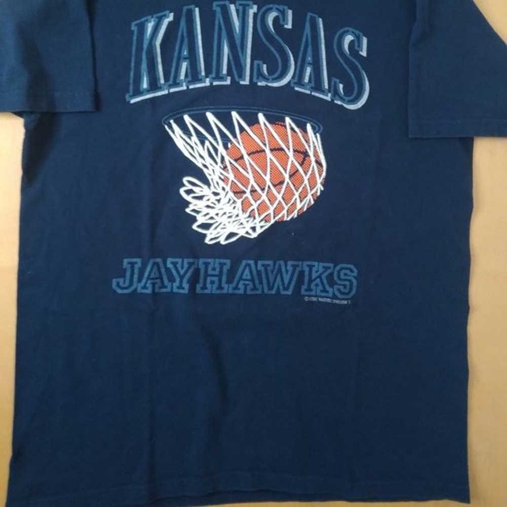 Vintage 90s Kansas Jayhawks Basketball T-Shirt - image 3