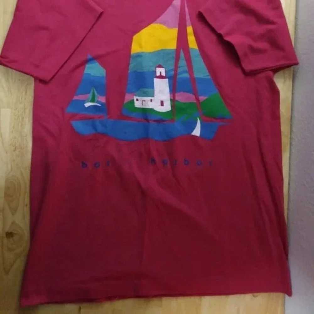 Vintage 80s Bar Harbor Sailboat Lighthouse Seasca… - image 2