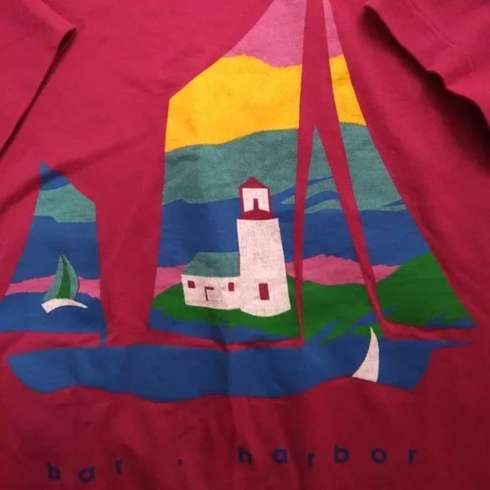 Vintage 80s Bar Harbor Sailboat Lighthouse Seasca… - image 3
