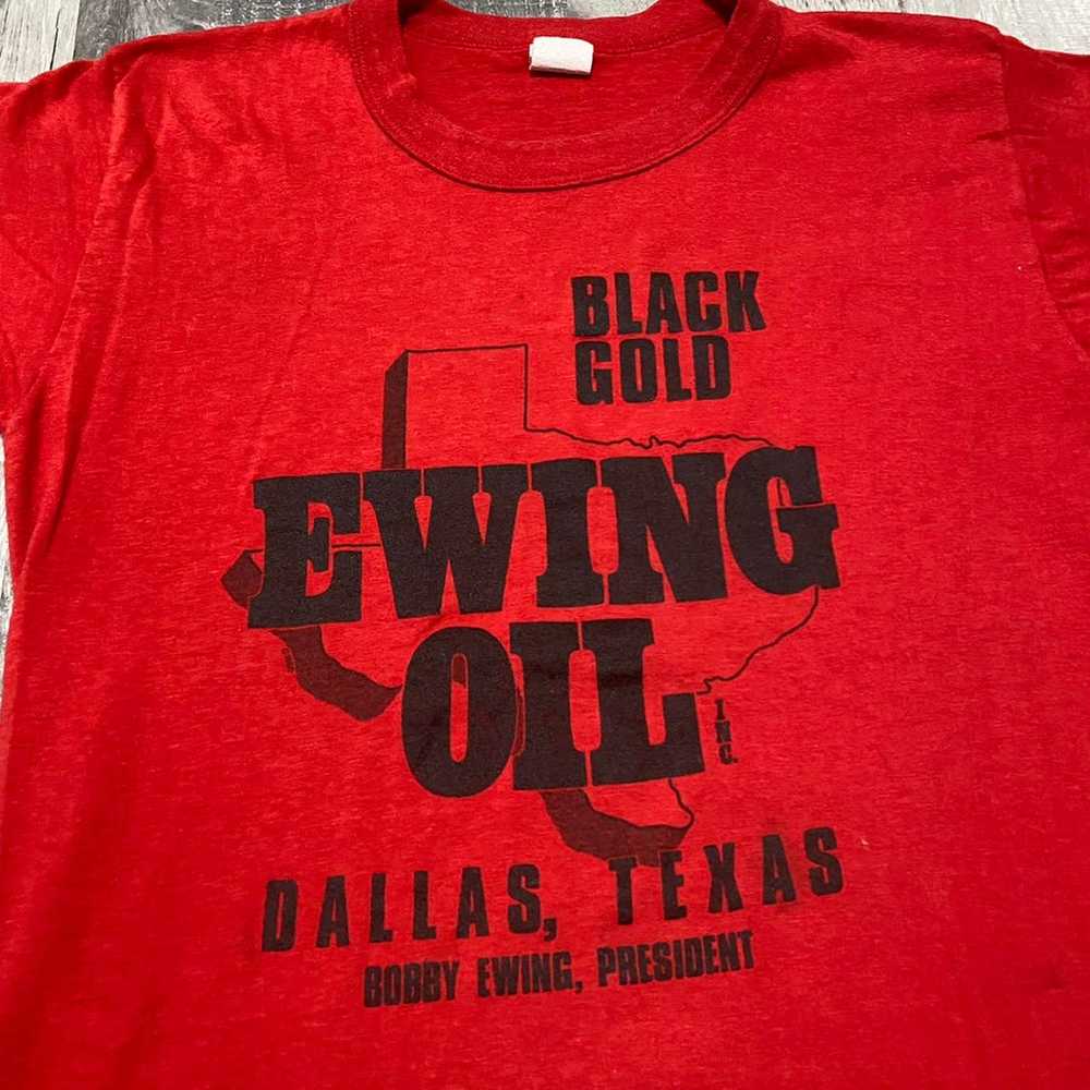 Vintage Tee Jays 80s Dallas 1980 Bobby EWING Blac… - image 3