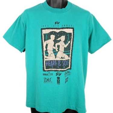 Heart & Sole 10K Run T Shirt Vintage 90s