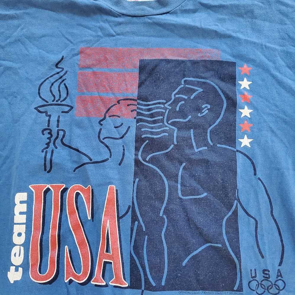 Vintage Team USA Olympic Torch Single Stitch T Sh… - image 2