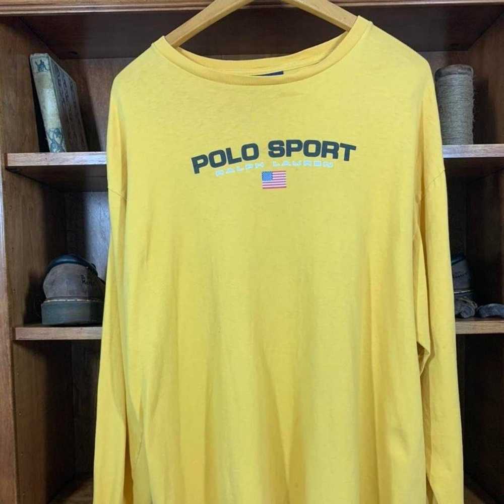 Vintage 90s long sleeve Polo Sport Yellow Skate - image 1