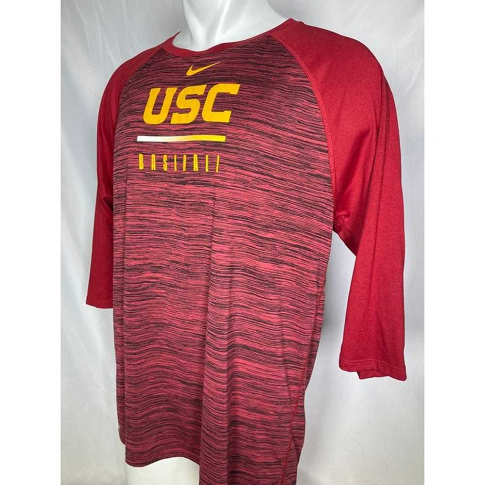 USC Trojans Baseball NIKE Dri-Fit Red 3/4 Sleeve … - image 4
