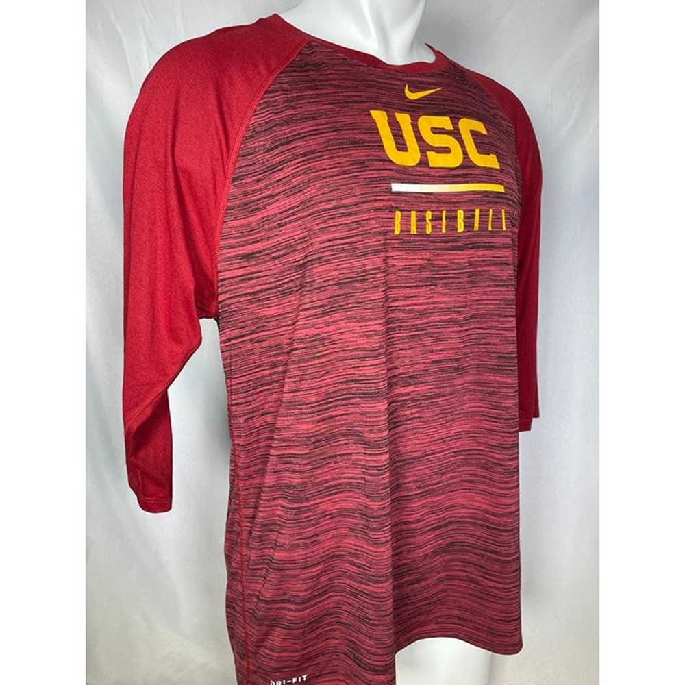 USC Trojans Baseball NIKE Dri-Fit Red 3/4 Sleeve … - image 7