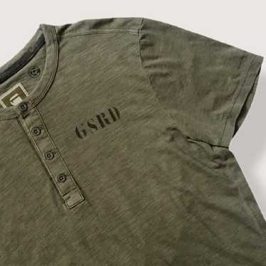 G-Star Raw Army Green Short Sleeve Henley Shirt - image 1