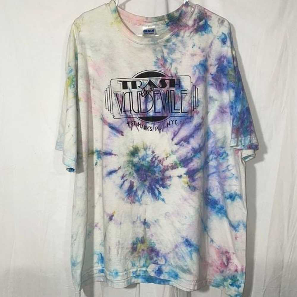 Home made tie-dye Trash and Vaudeville T shirt - image 1