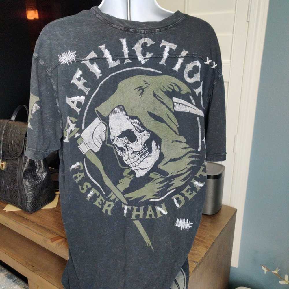 Men's XL vintage affliction v neck Tshirt - image 3