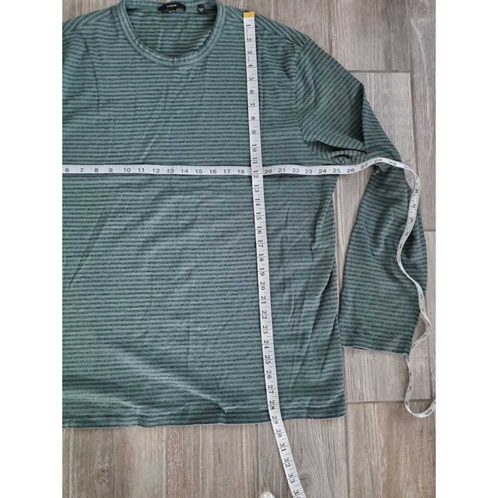 Vince Mens Green Striped Long Sleeve Crew Neck Ts… - image 4