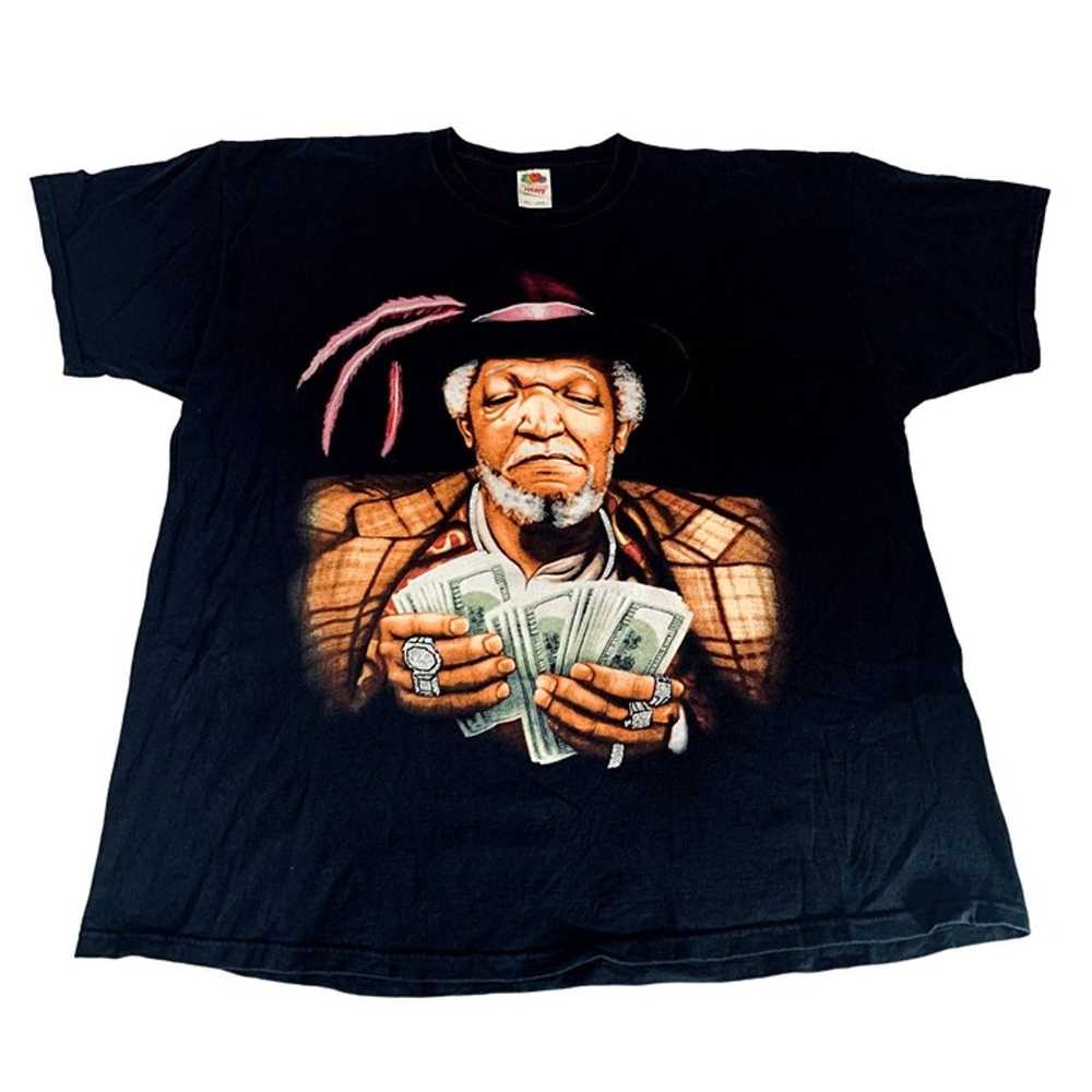 Y2K Redd Fox Big Money Pimpin T-Shirt Glitter San… - image 1