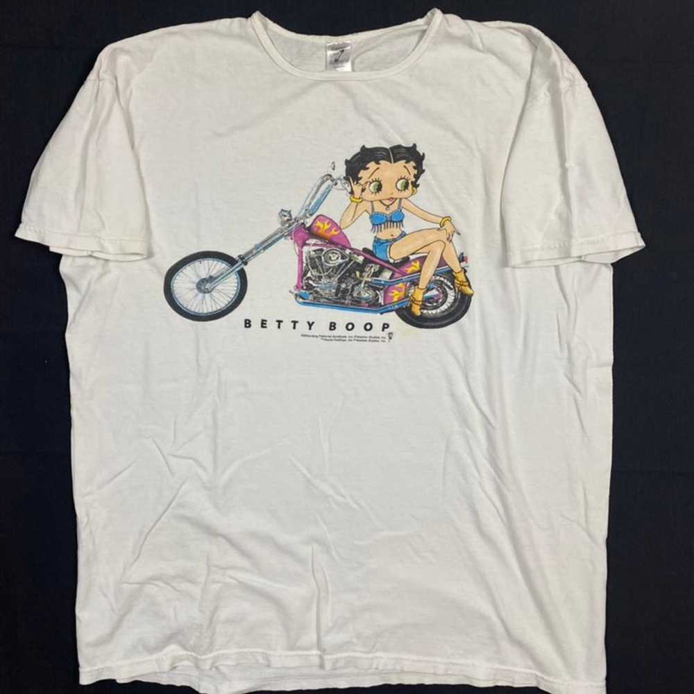 Vintage y2k Betty boop motorcycle t shirt ! One s… - image 1