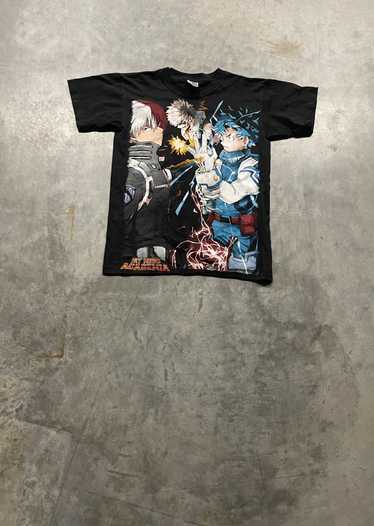 My Hero Academia Deku Smash Anime Officially Licensed Adult T-Shirt Black  XLarge