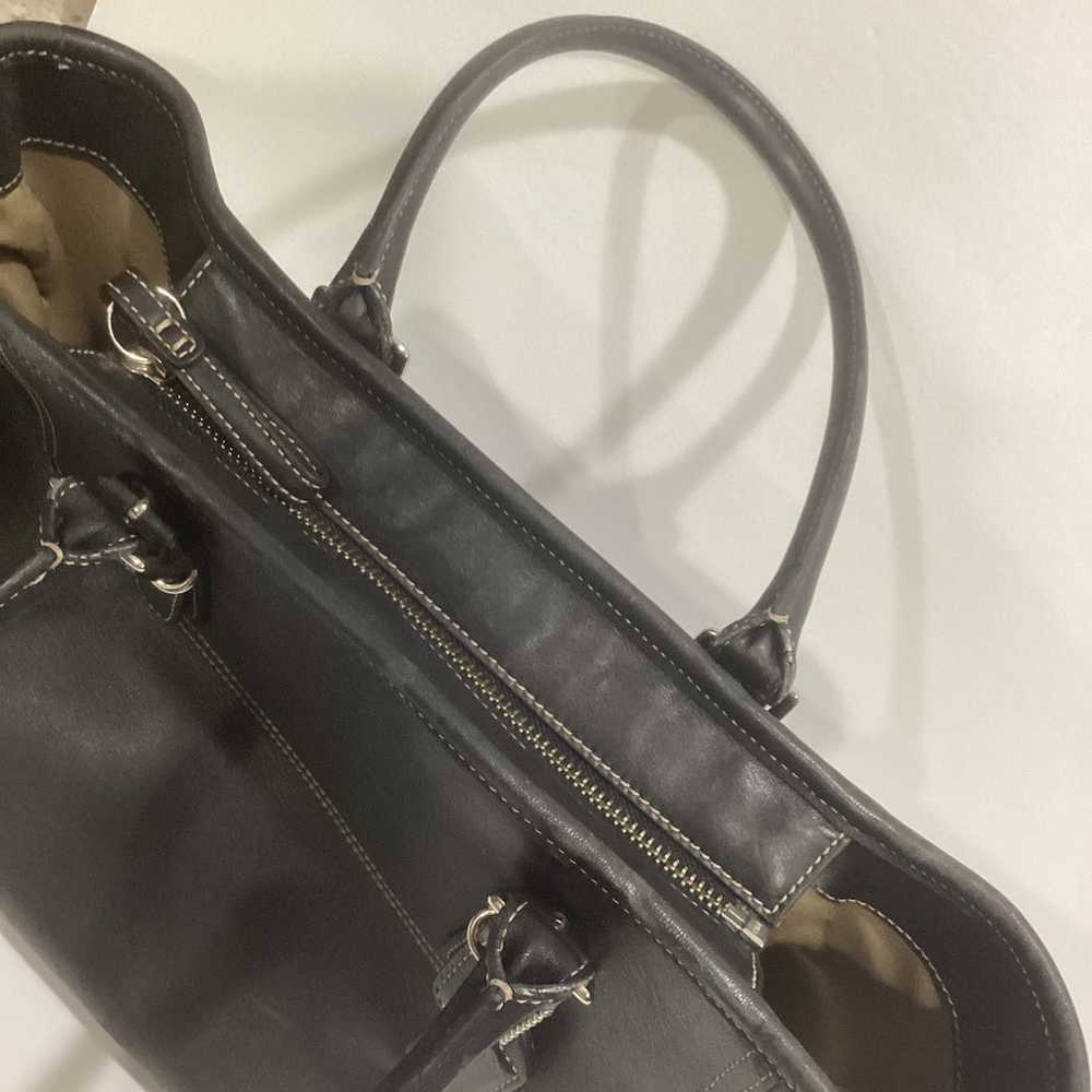 Vintage Coach Black Leather 2 Strap Shoulder Bag … - image 8