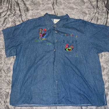 Vintage Quacker Factory Women Top with Rooster and