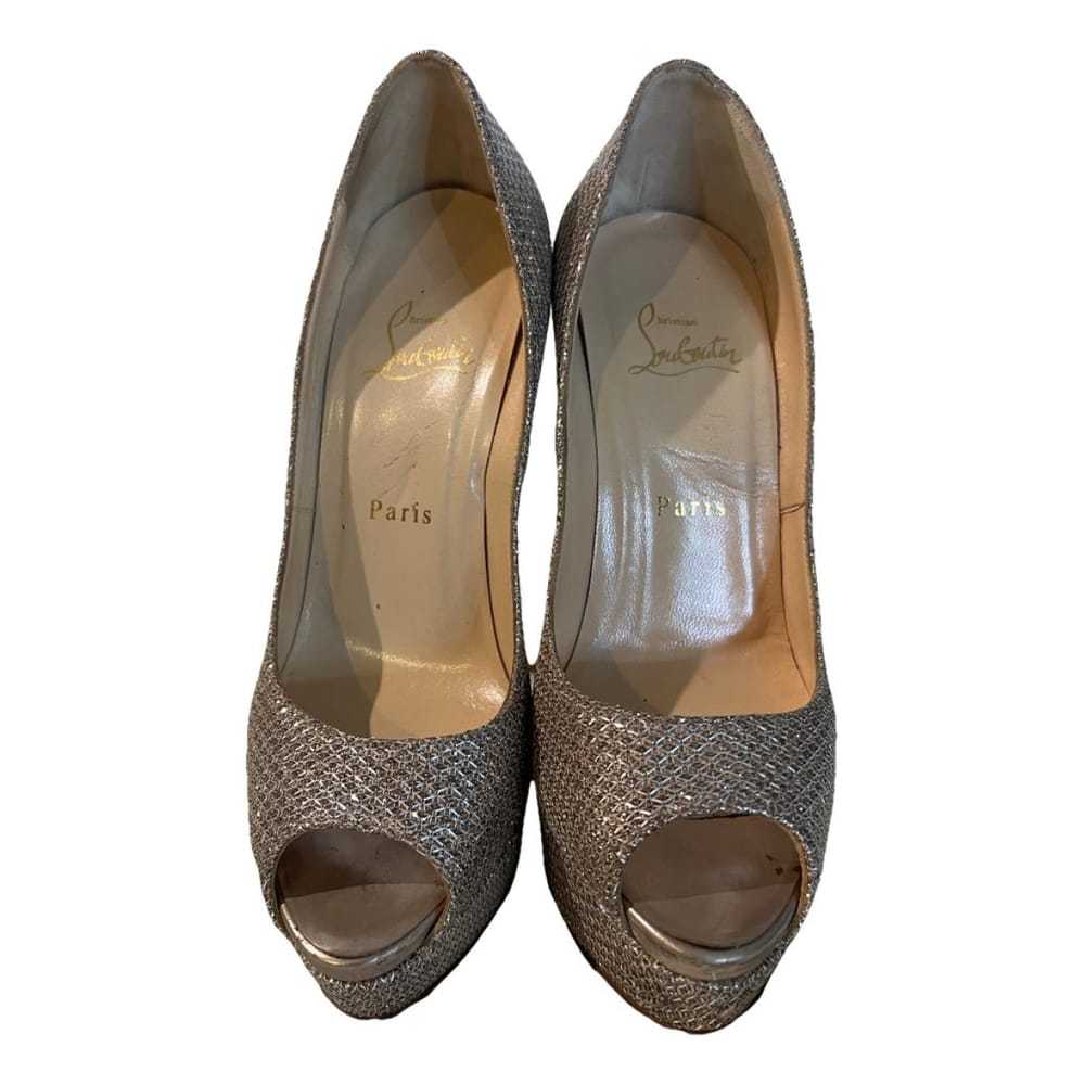 Christian Louboutin Lady Peep glitter heels - image 1