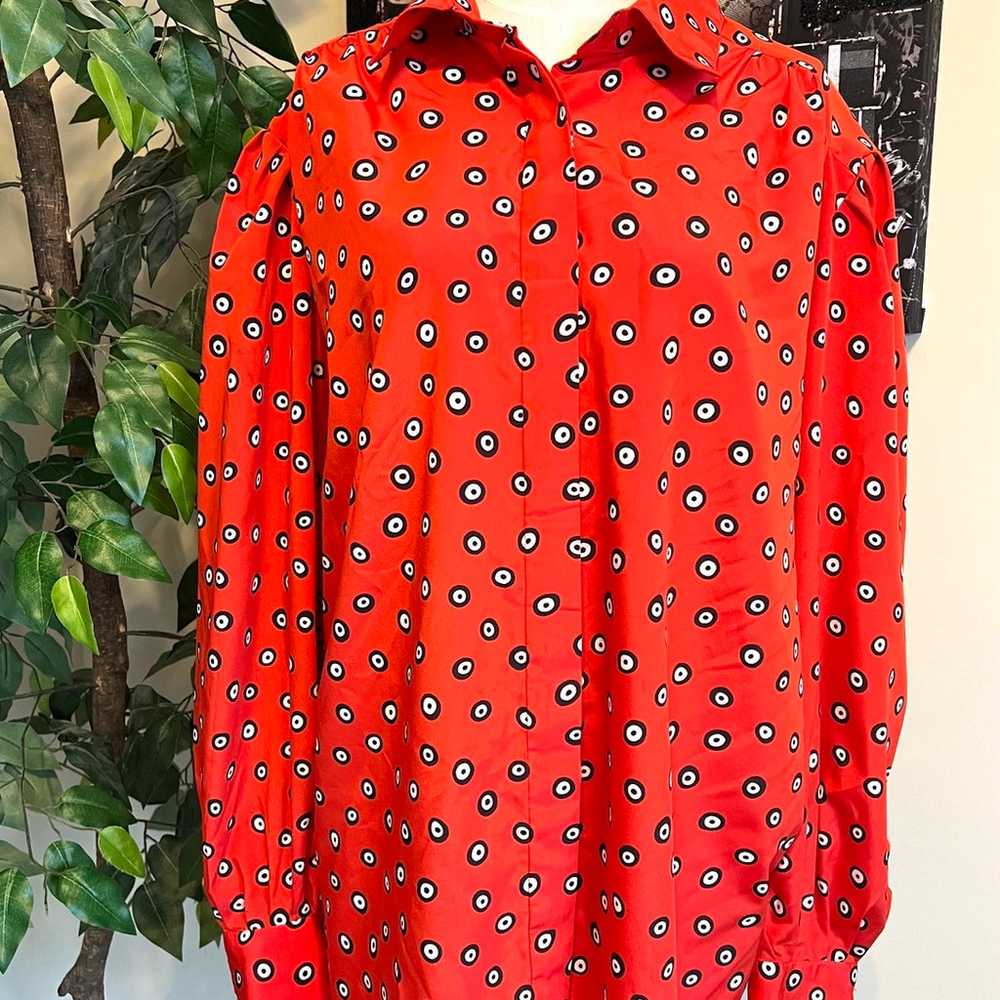 Josephine Woman Vintage Size 22W/42 Red Print But… - image 1