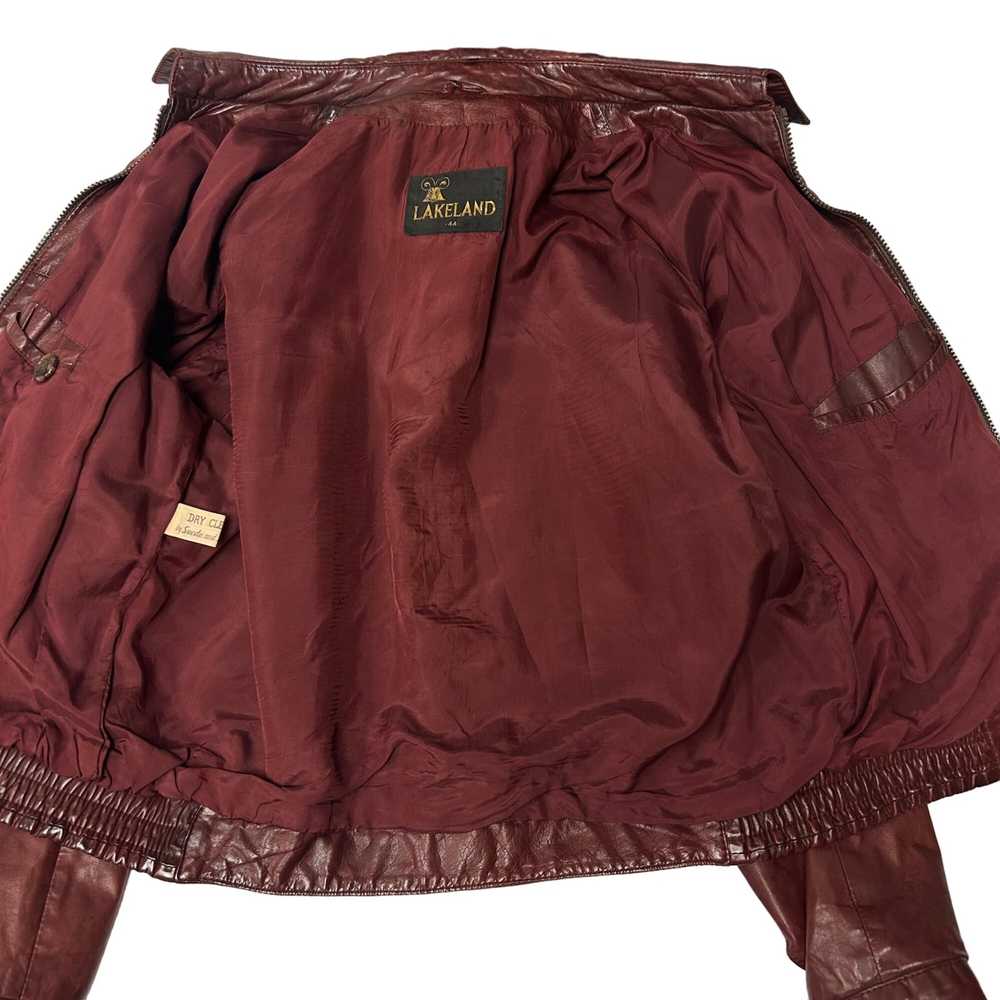 Unkwn Lakeland Oxblood Leather Bomber CAFE RACER … - image 10