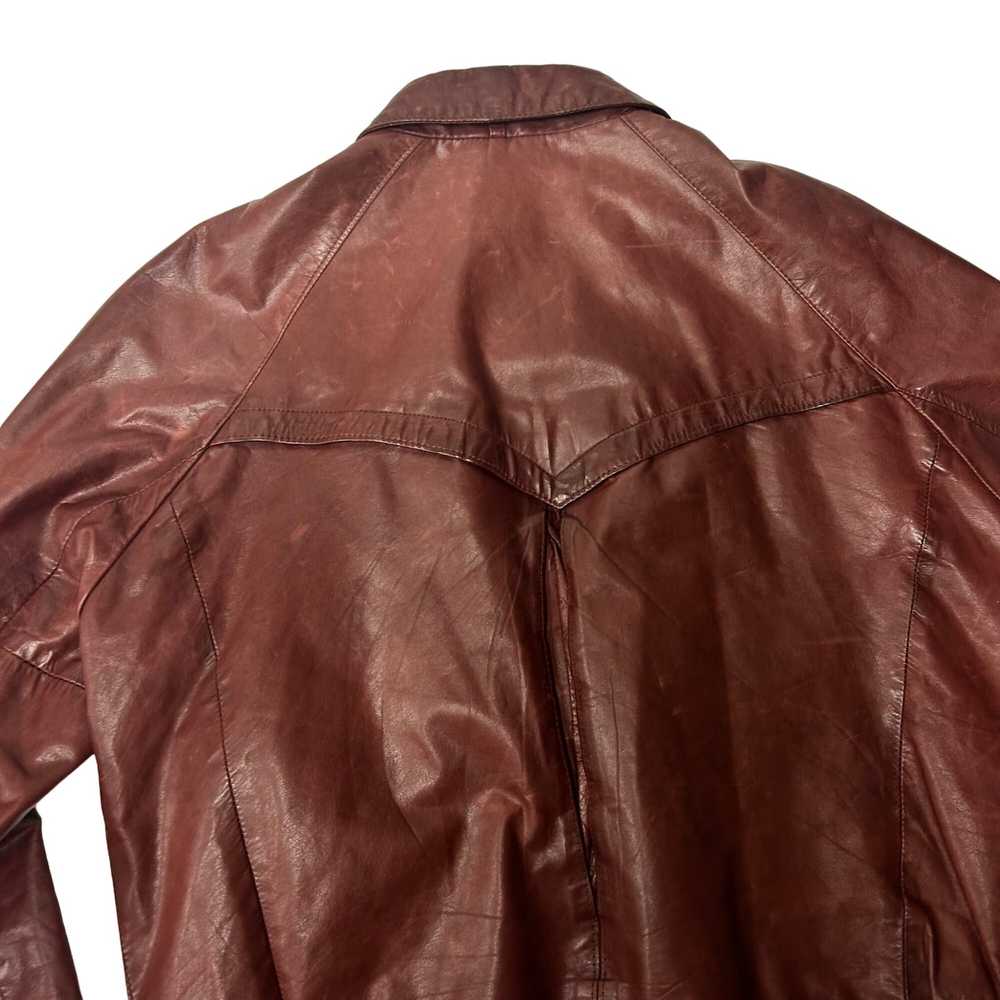 Unkwn Lakeland Oxblood Leather Bomber CAFE RACER … - image 12