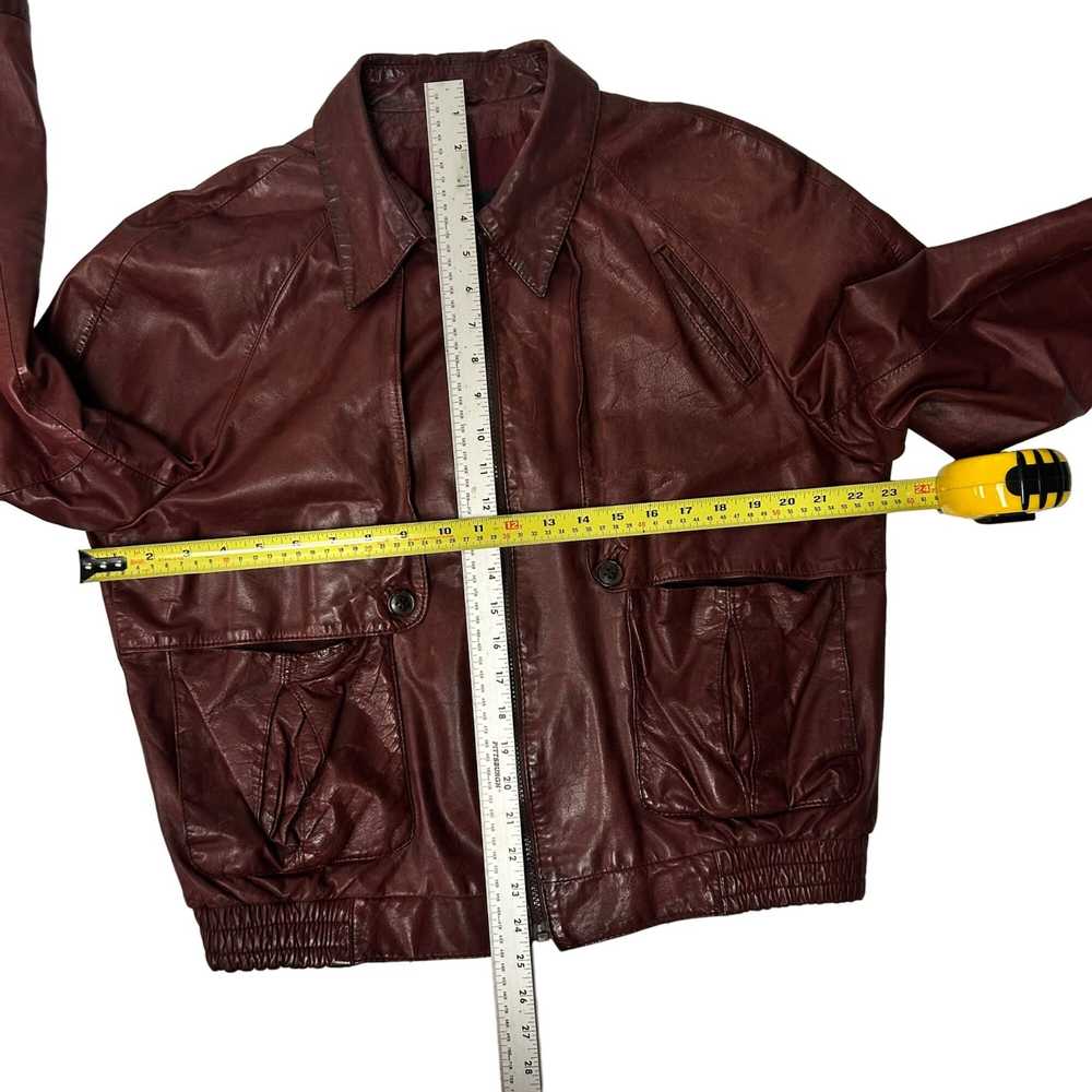 Unkwn Lakeland Oxblood Leather Bomber CAFE RACER … - image 8